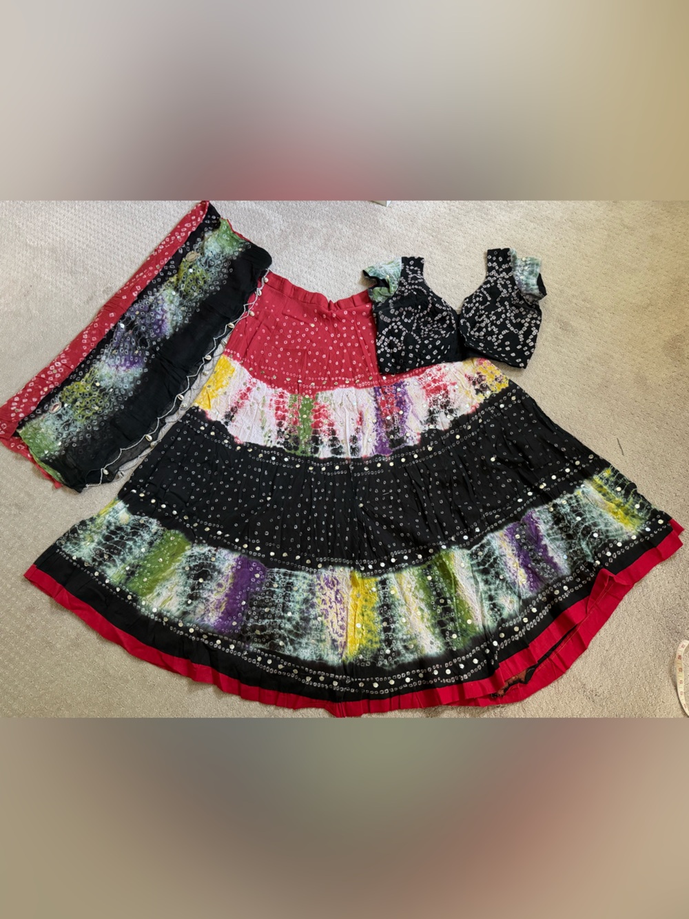Vintage bhandhni chaniya choli - size M